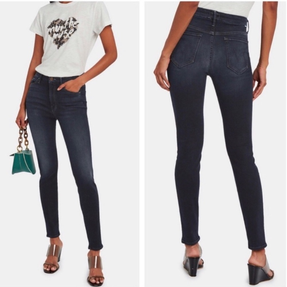 MOTHER High Waisted Looker Skinny Jeans 30 dark wash no distressing